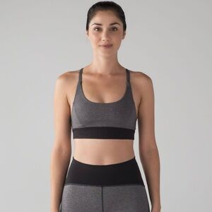 Lululemon Women's Racerback Sports Bra Gray/ Black Size 6